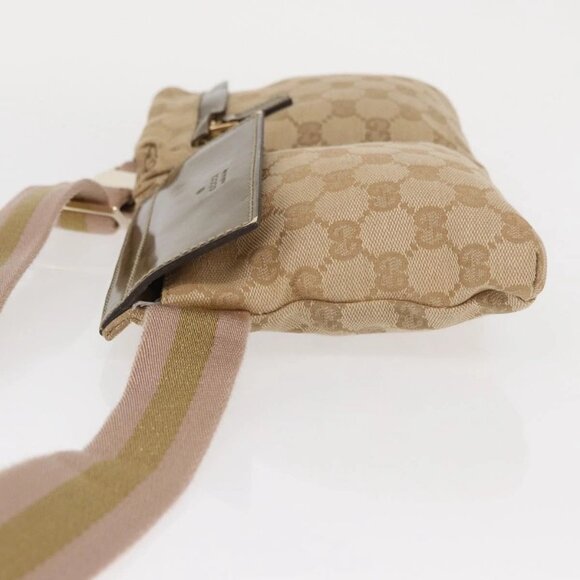 GUCCI GG Canvas Sherry Line Waist bag Beige Gold 28566 Auth 157154 - Picture 6 of 16
